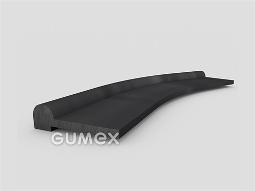 "P" Gummiprofil, 36x10/3mm, Länge 2500mm, 60°ShA, SBR, -40°C/+70°C, schwarz, 